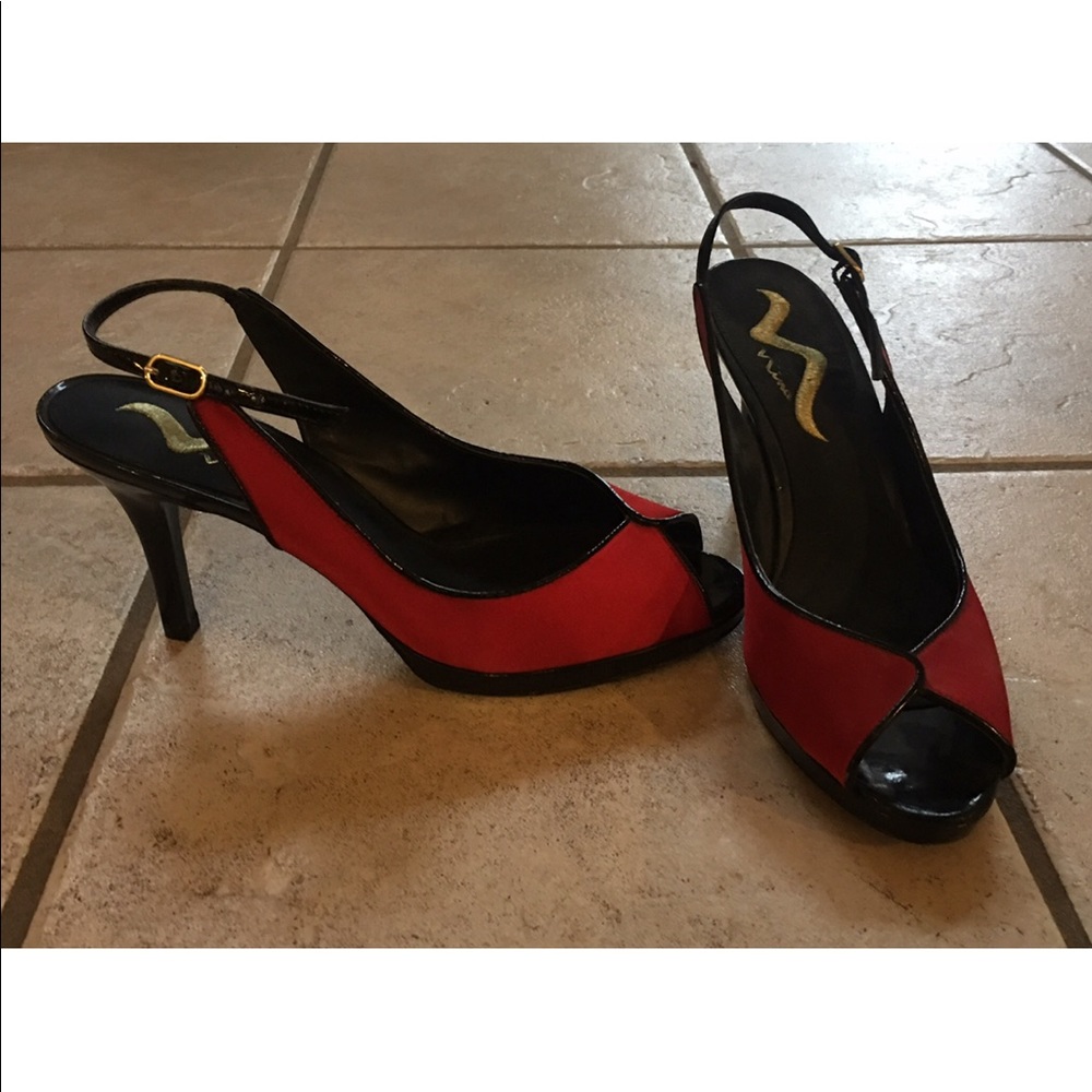 Nina high heel open toe sling back dress shoes